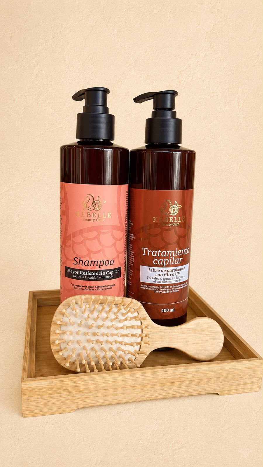 Combo KEBELLE Limpieza Profunda| Shampoo + Tratamiento + Cepillo