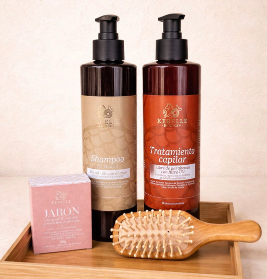 Combo Cuidado Completo Limpieza Profunda | Shampoo + Tratamiento + Cepillo + Jabón caléndula