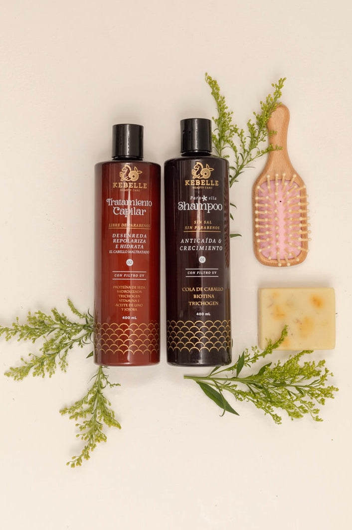 Kit Eco Care Complete | Shampoo + Tratamiento + Cepillo + Jabón caléndula